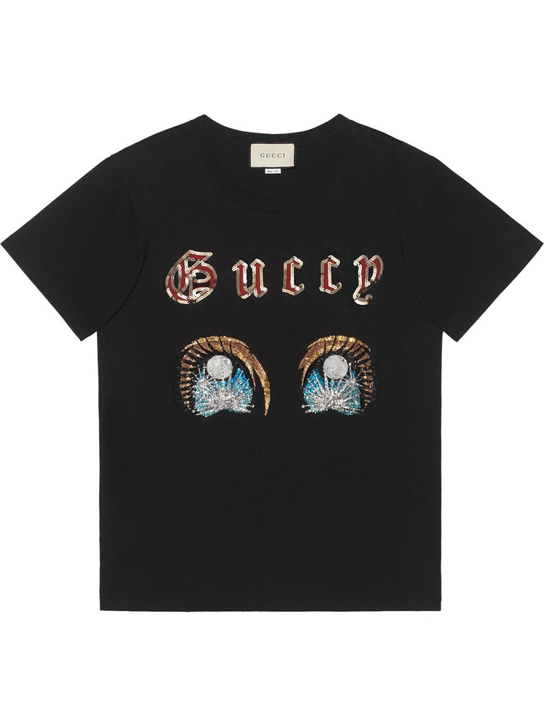 oversized embellished Guccy T-shirt