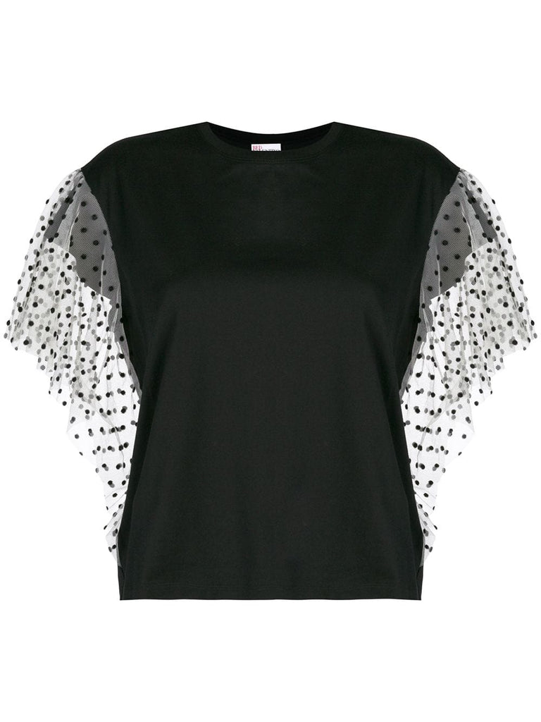 polka dot sleeve T-shirt