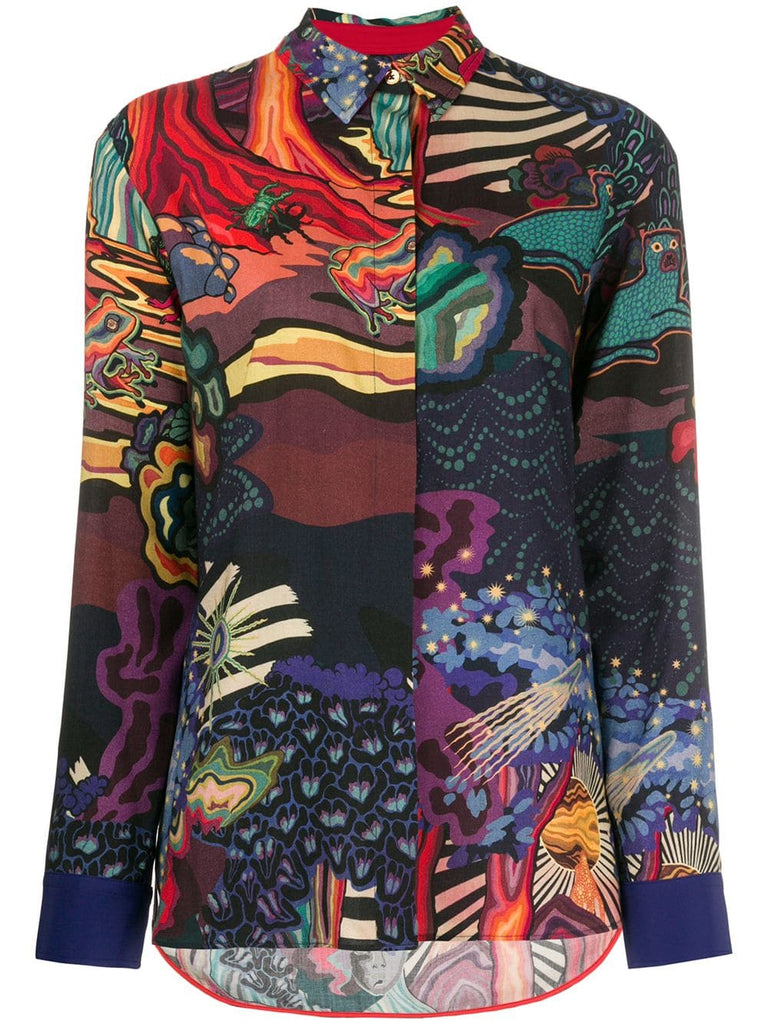 abstract print shirt