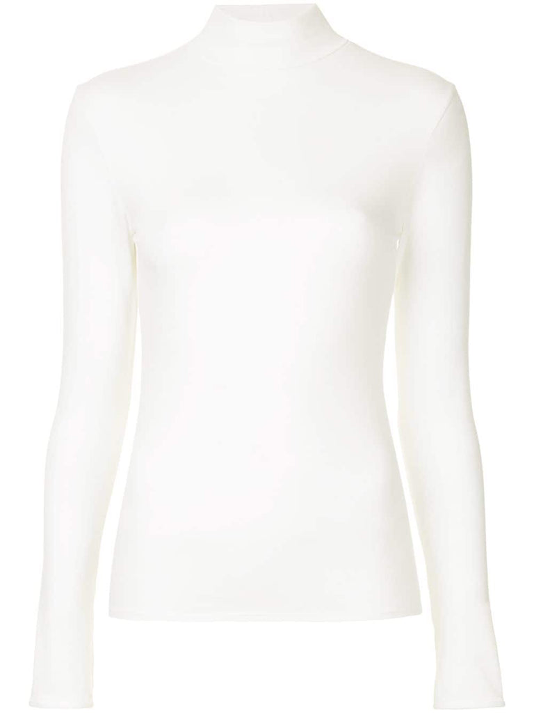 roll neck jersey top