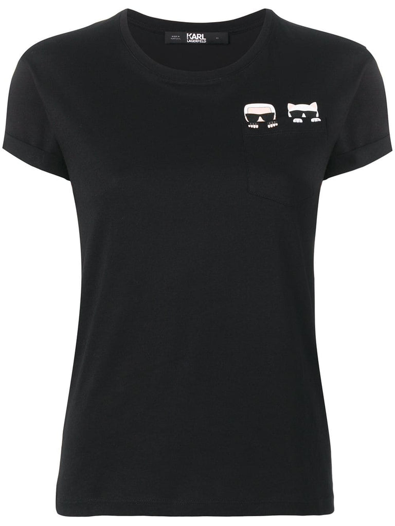 Ikonk Karl & Choupette pocket T-shirt