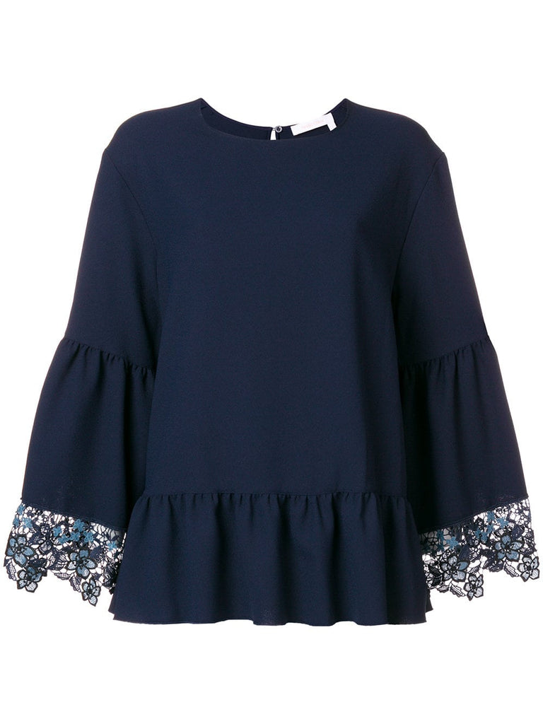 lace-embroidered blouse