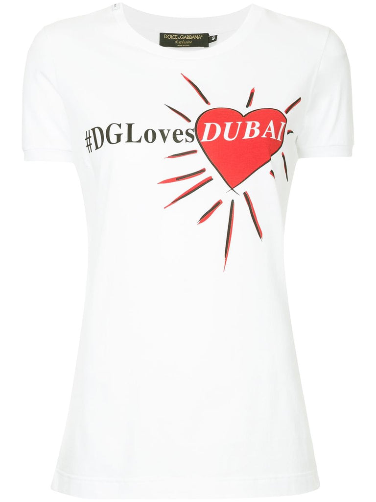 #DGLovesDubai heart printed T-shirt