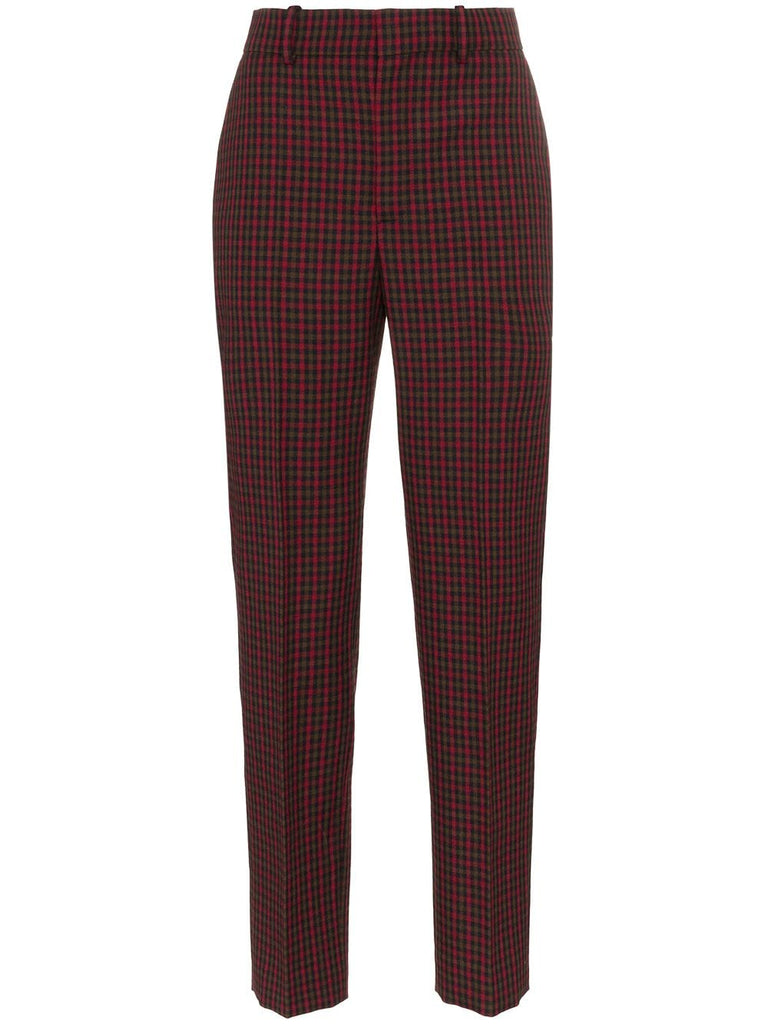 Straight Leg Checked wool trousers