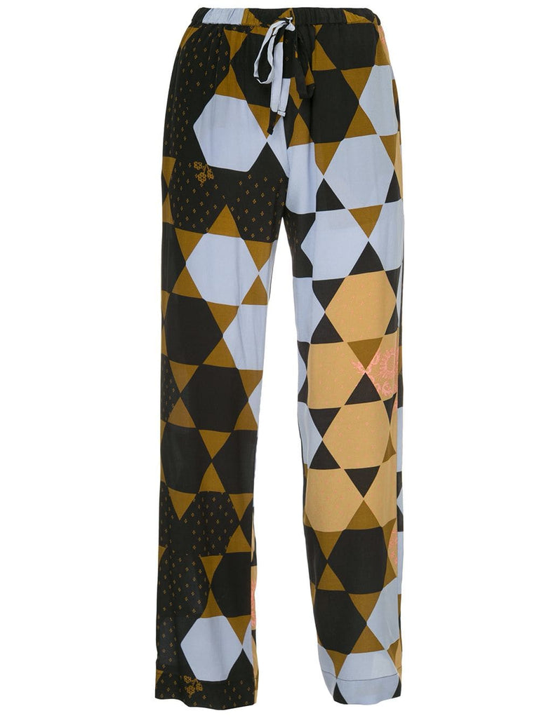 hexagon print trousers