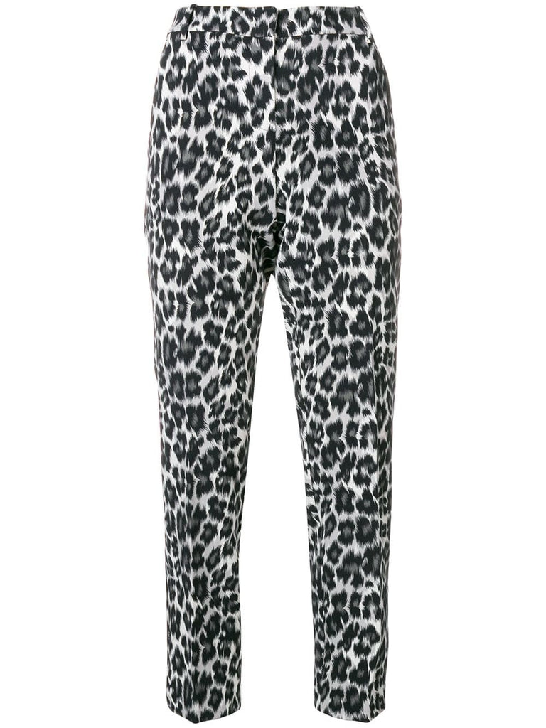 leopard print tailored trousers