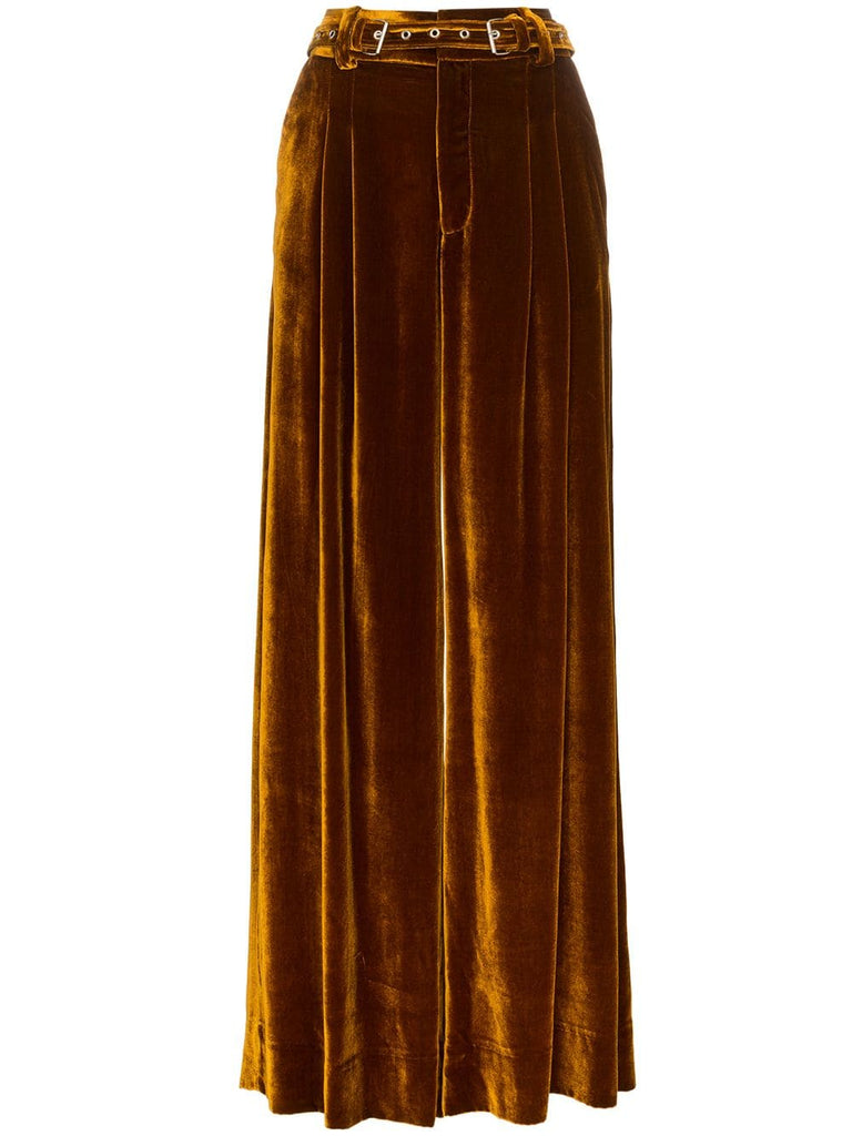 Wide Leg Velvet Trousers