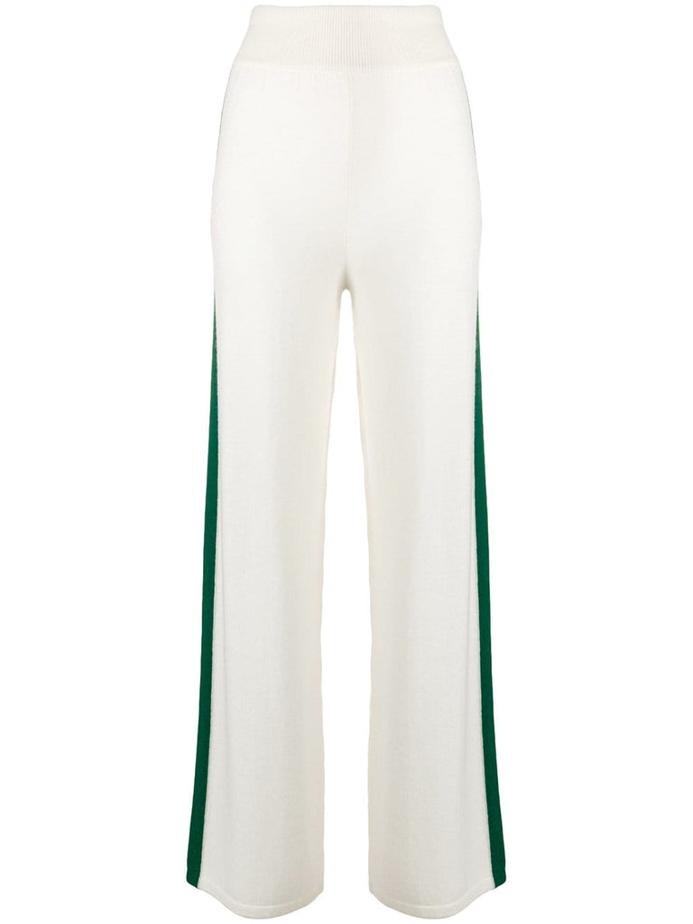 cashmere blend side stripe track pants