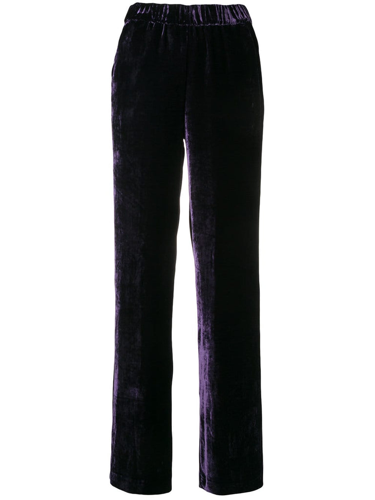 side stripe velvet trousers