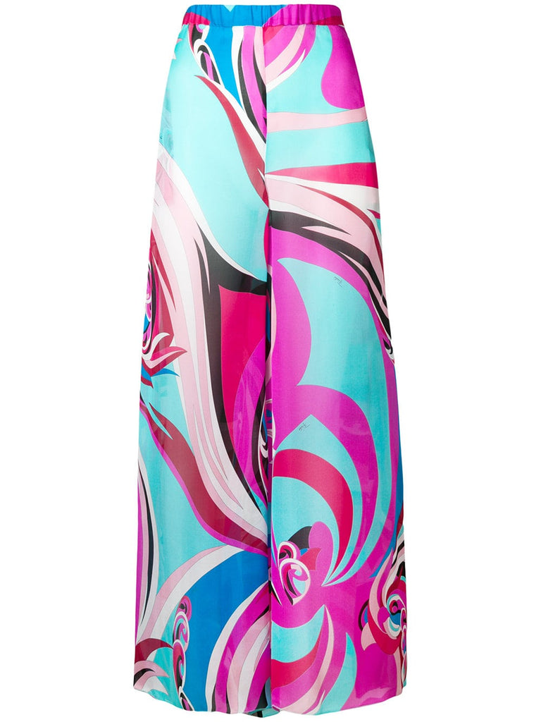 abstract print palazzo trousers