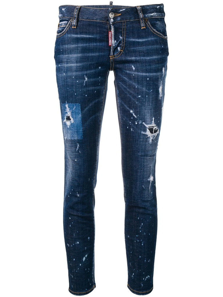 slim distressed jeans