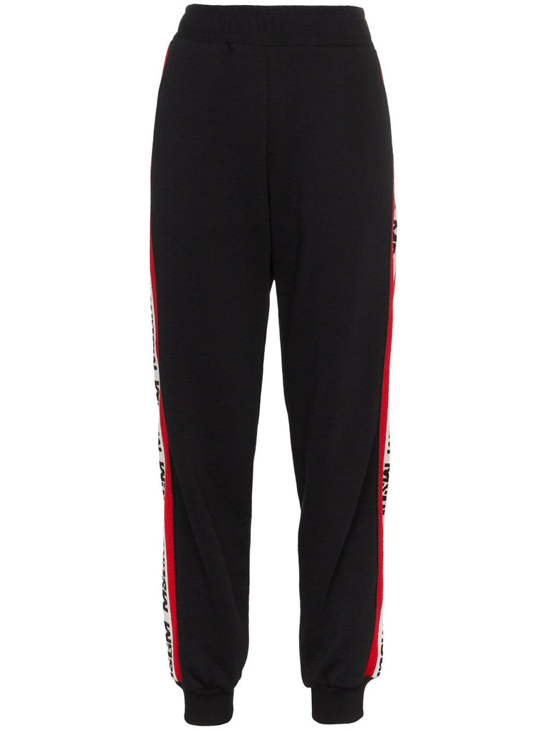 black side logo track pants