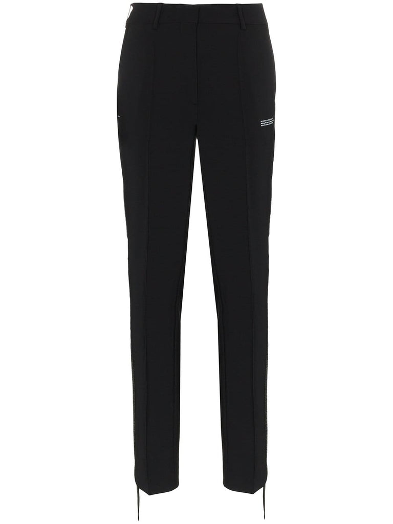 pleated front logo detail trousers