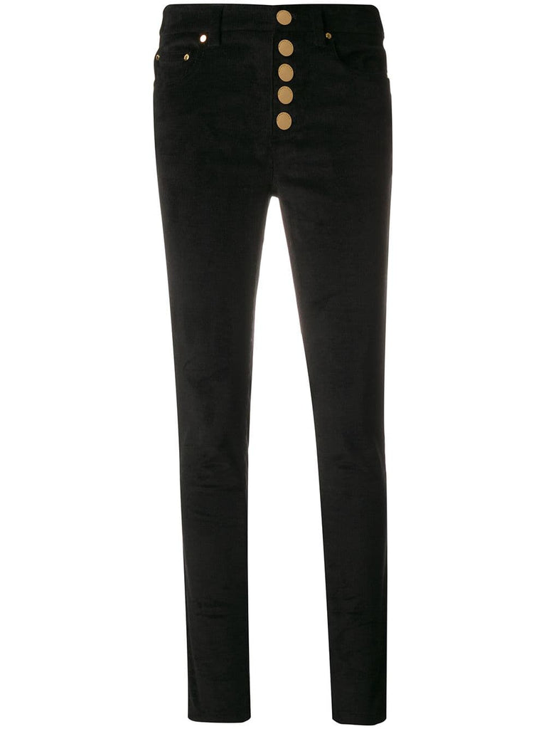 button-up slim trousers