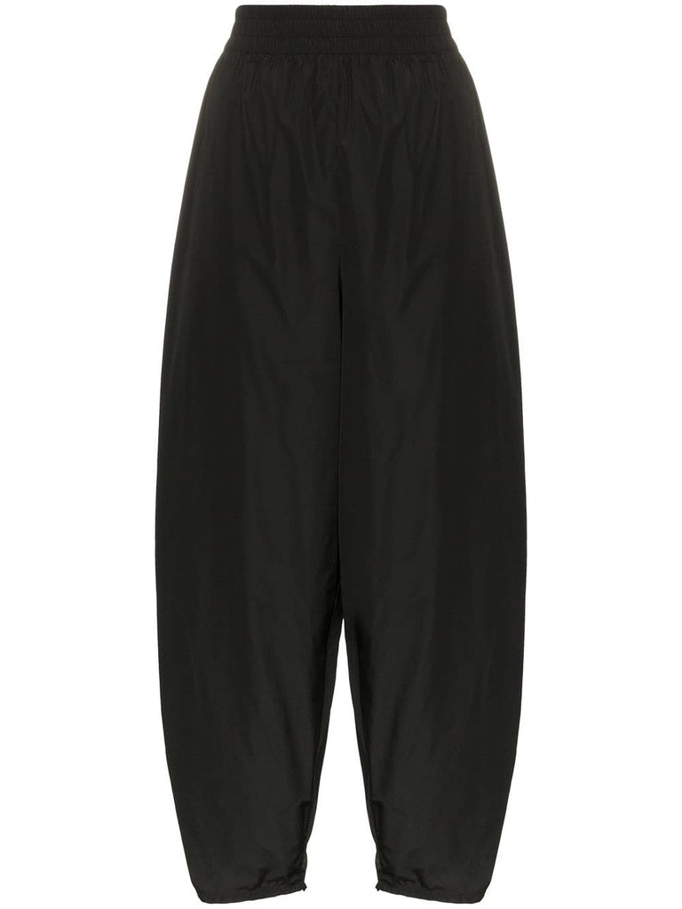 high-waisted loose fit trousers