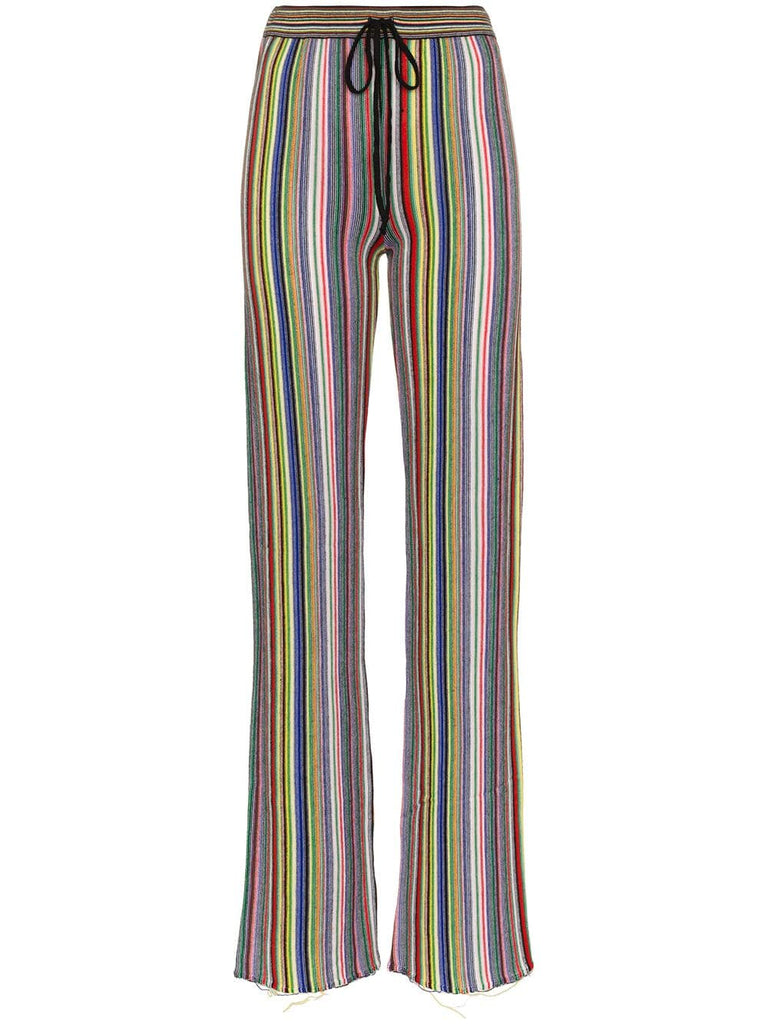 stripe slim fit merino wool trousers