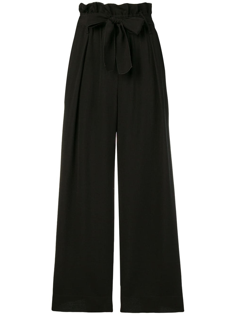 belted wide-legged trousers