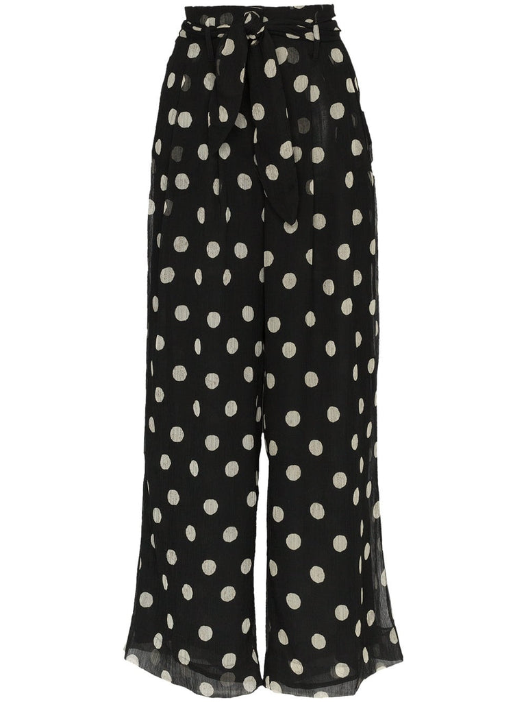 Nevada high waisted polka dot wide-leg trousers