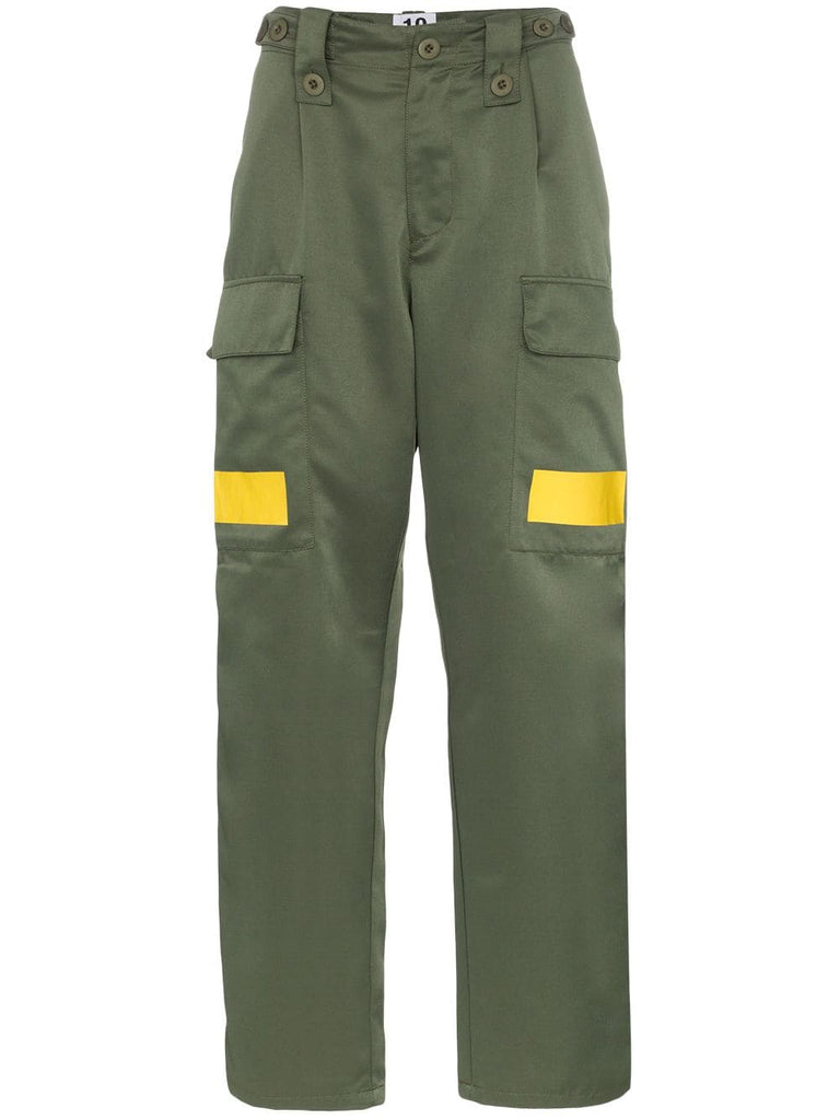 X Rude yellow stripe cargo trousers