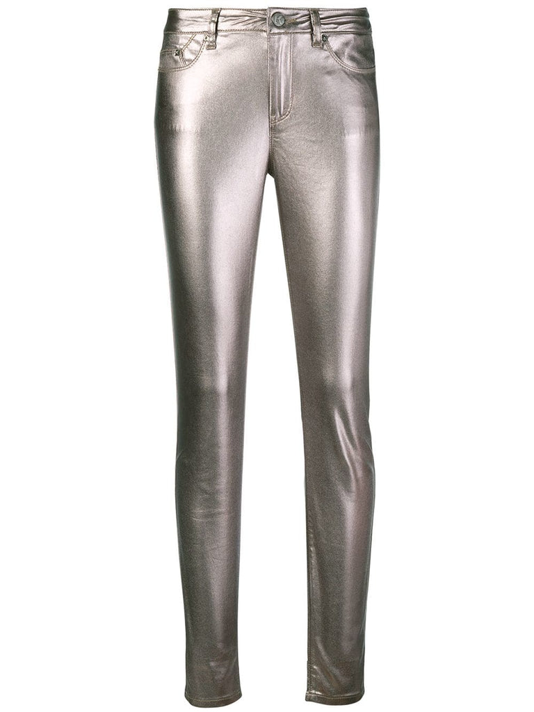 coated skinny trousers