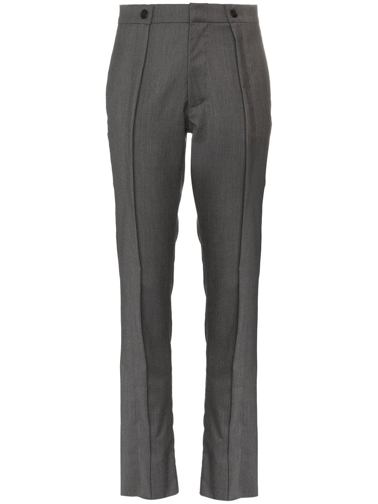 Mid-rise trousers with pleat