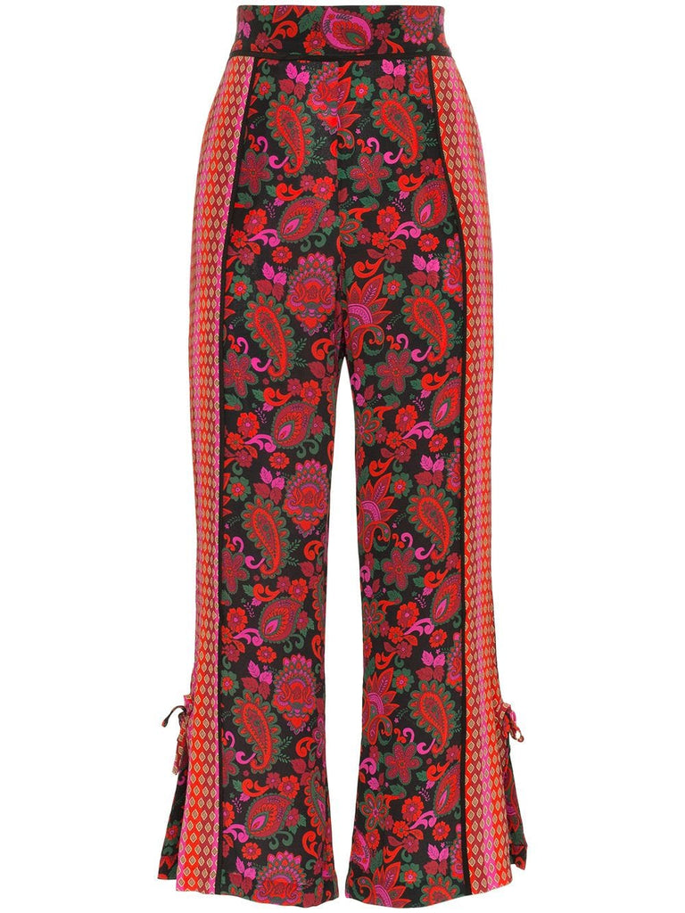 printed silk trousers