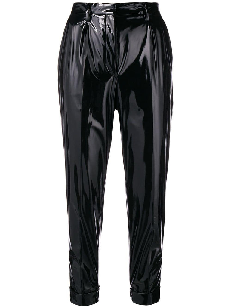 vinyl slim trousers