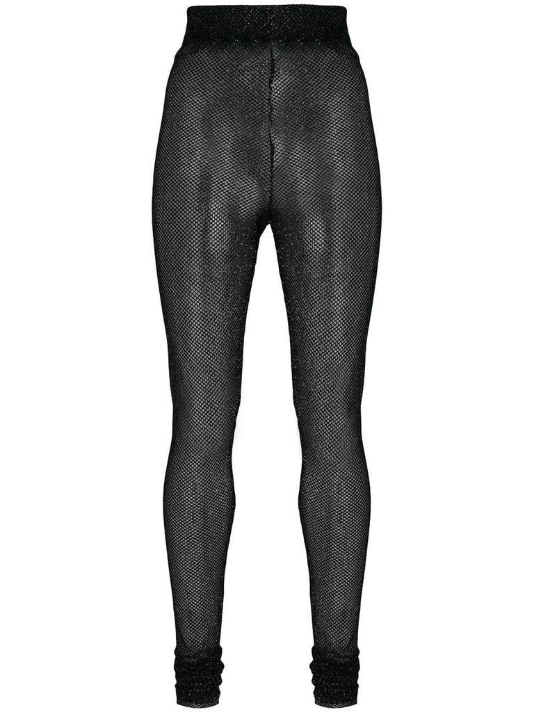 lamé fishnet high waist leggings