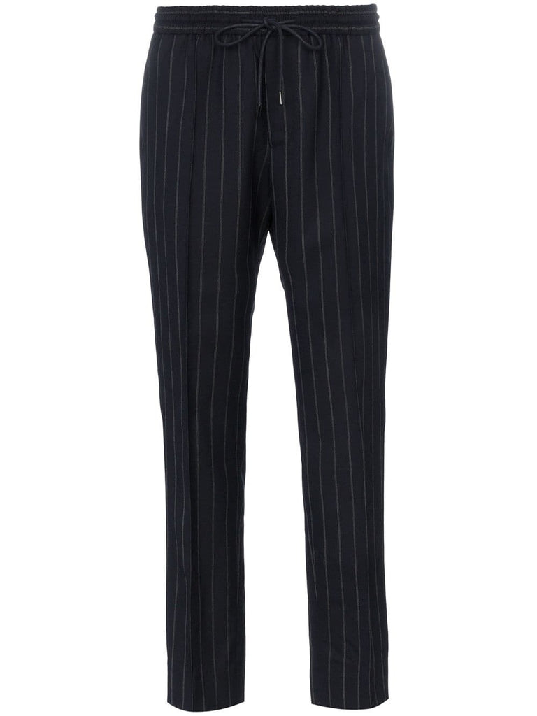 mid rise pinstripe trousers