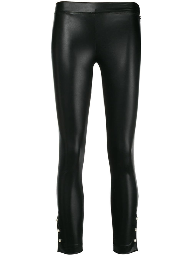 faux leather cropped trousers