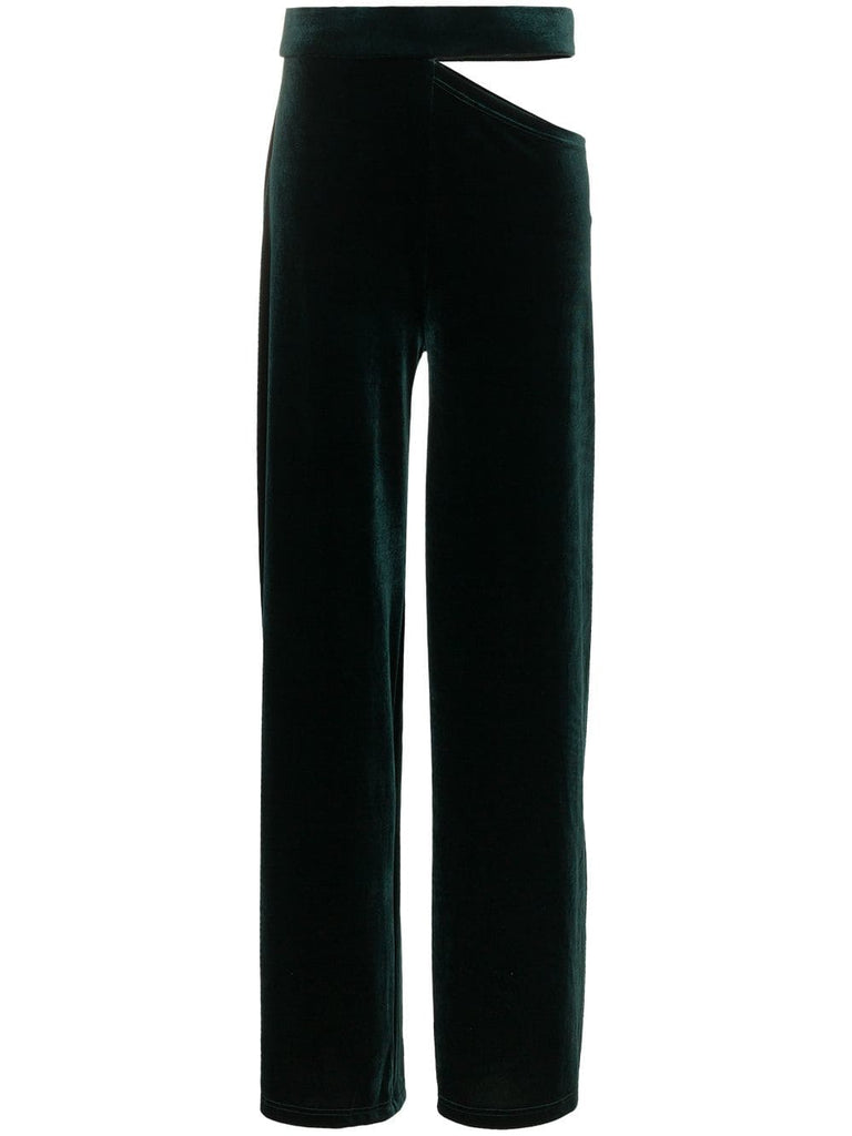 wide leg velvet trousers