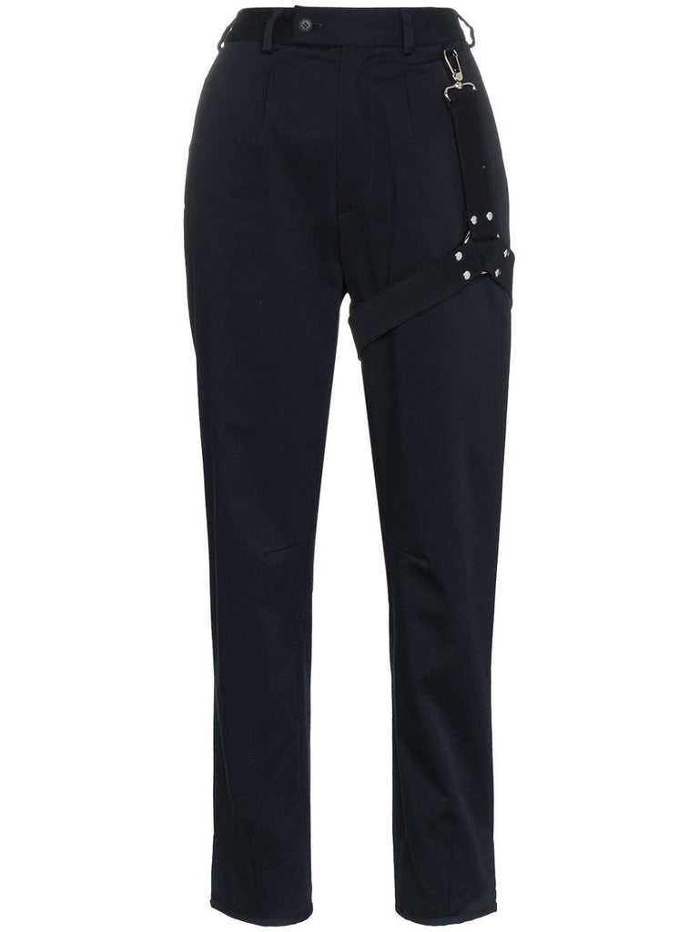 high rise slim leg trousers