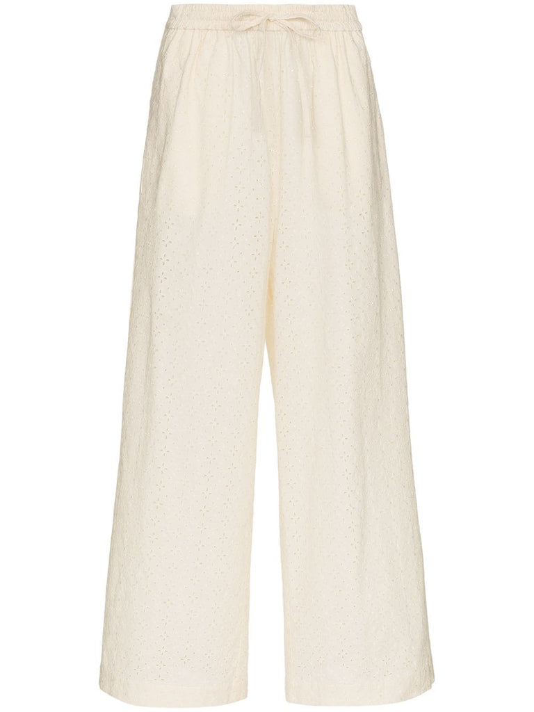 Montauk embroidered cotton trousers