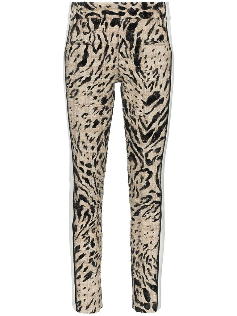 contrast leopard print trousers