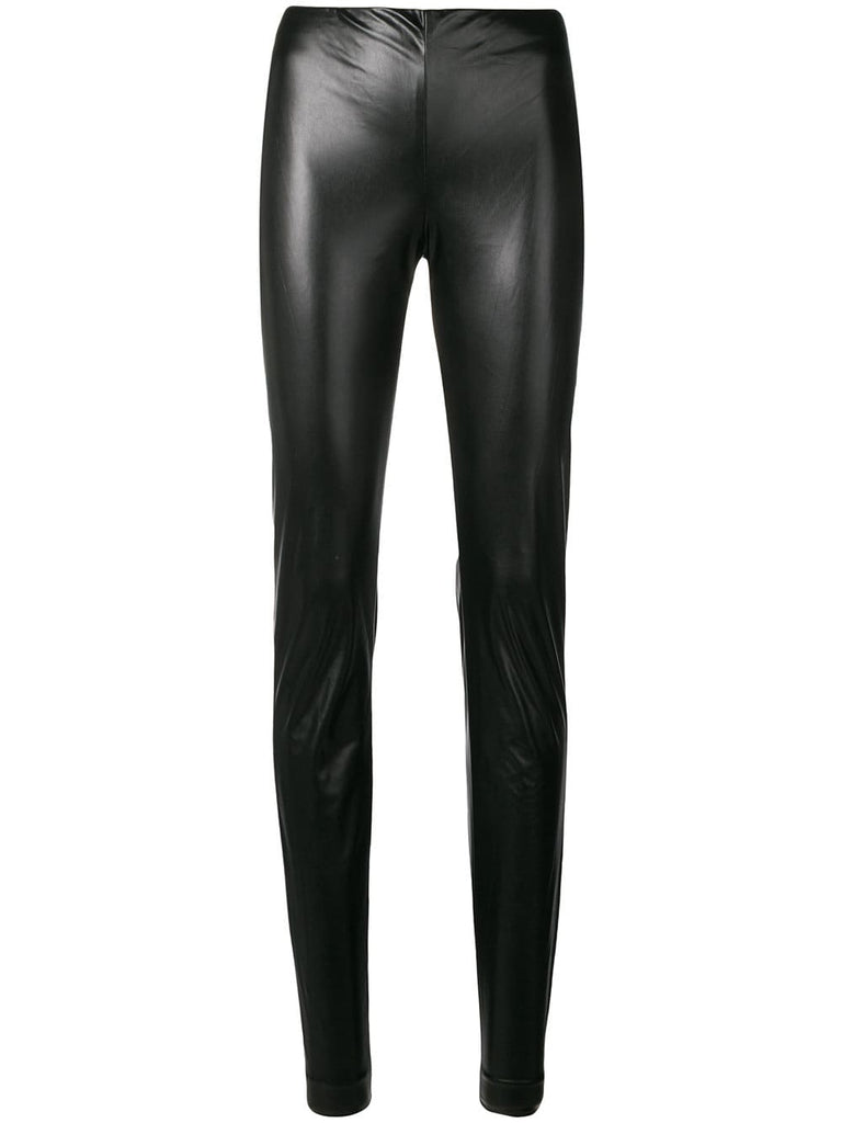 leather effect skinny trousers