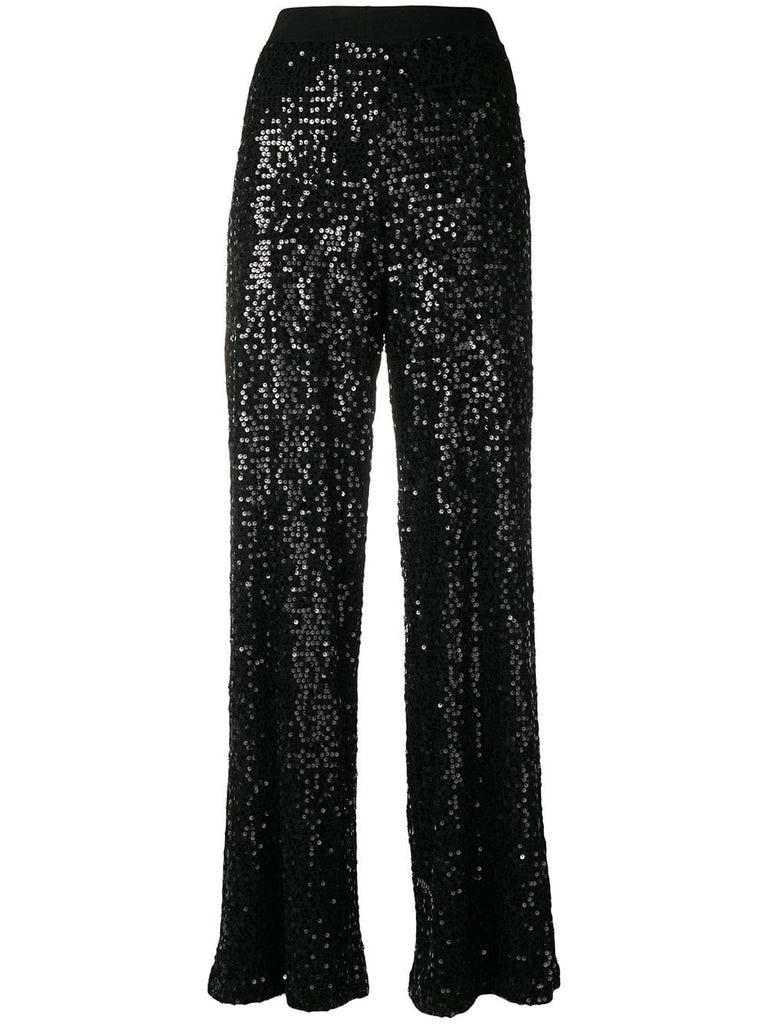 sequined flared trousers