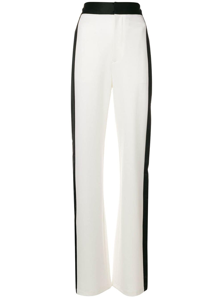 high-waist contrast trousers