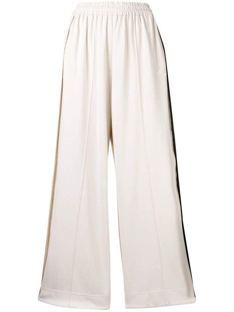 striped wide-leg casual trousers