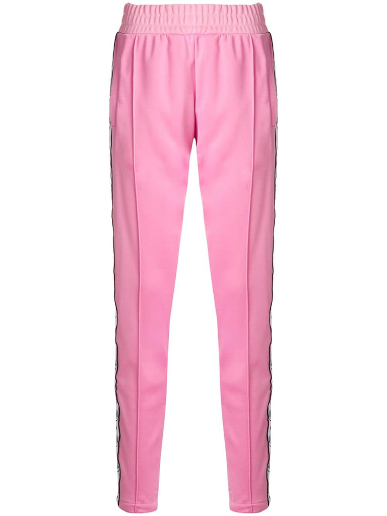 Eye motif side stripe trousers