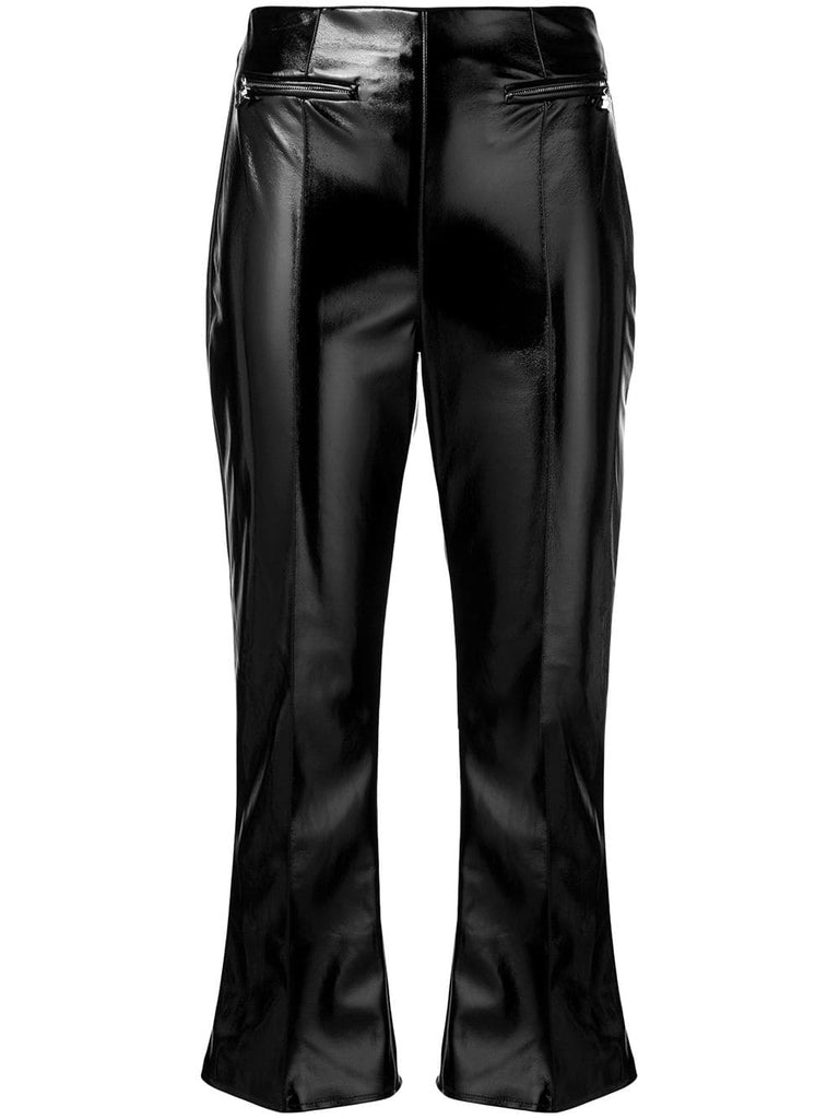 faux vinyl trousers