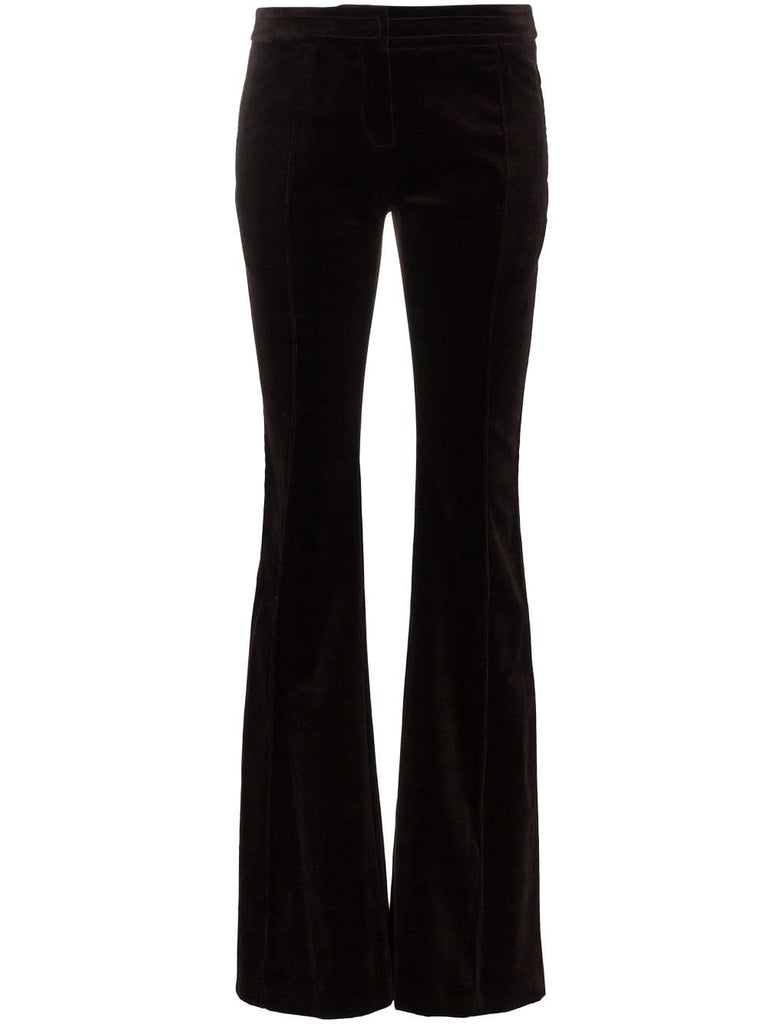 flared velvet trousers