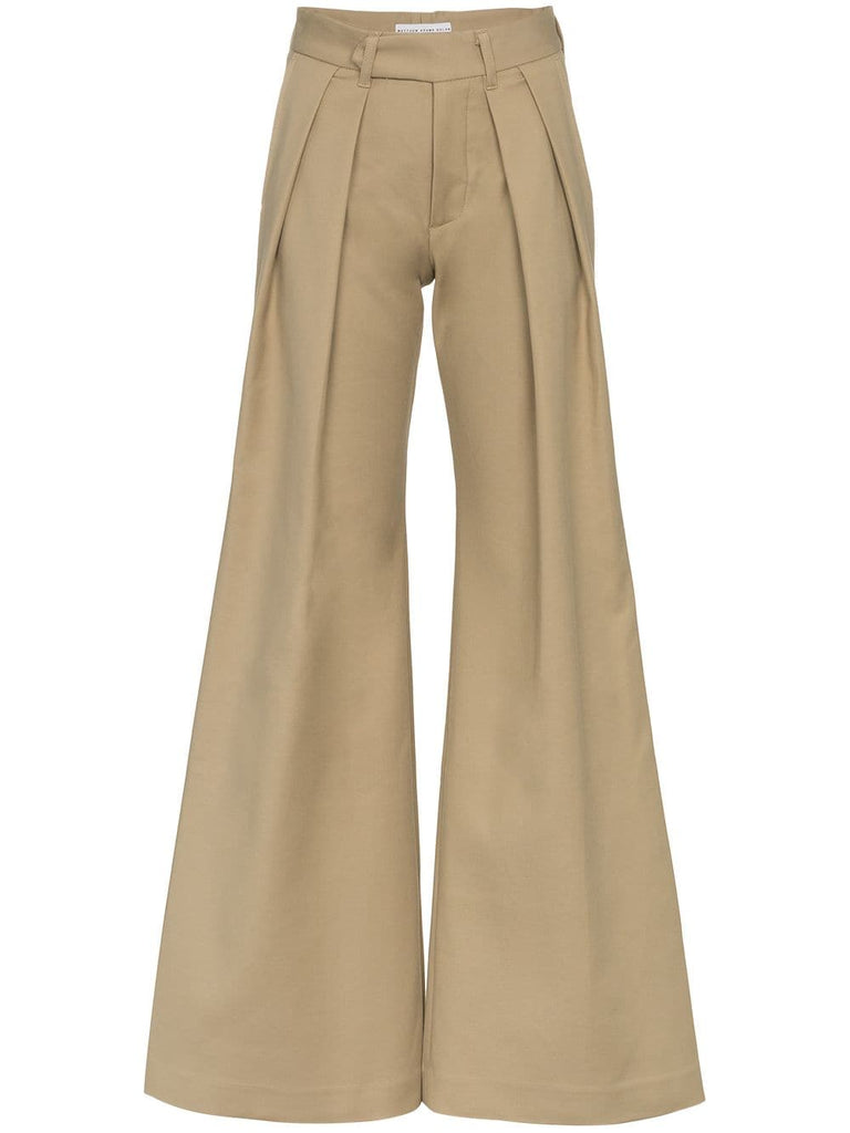 pleated flared trousers