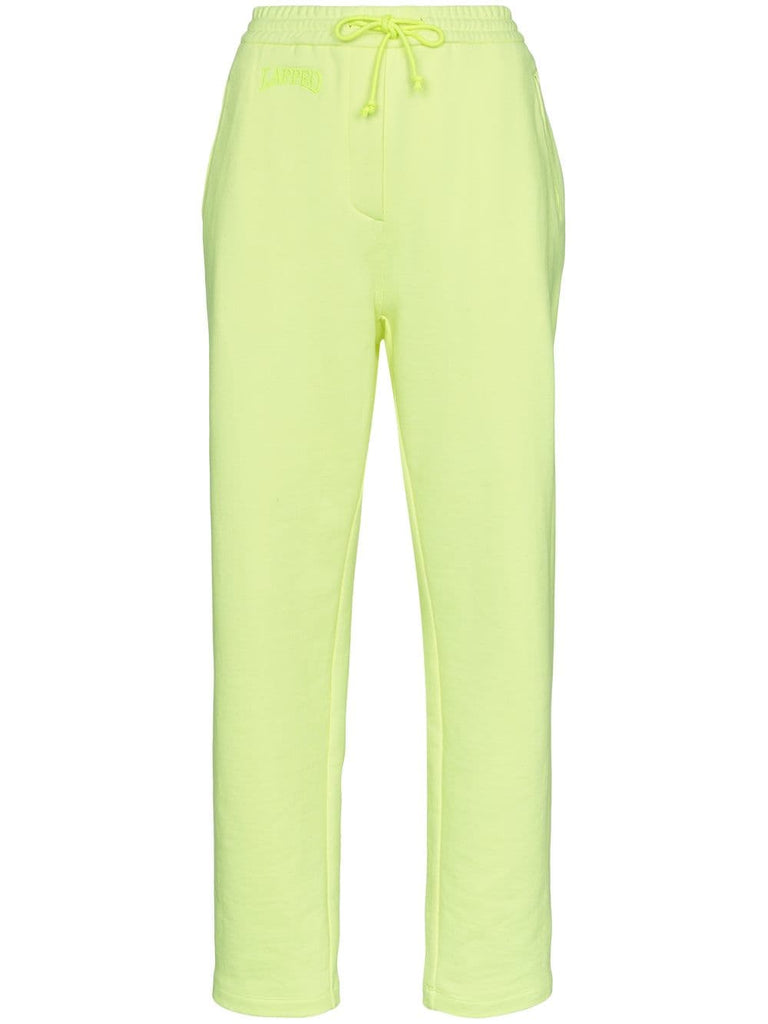 high-waist cotton track pants