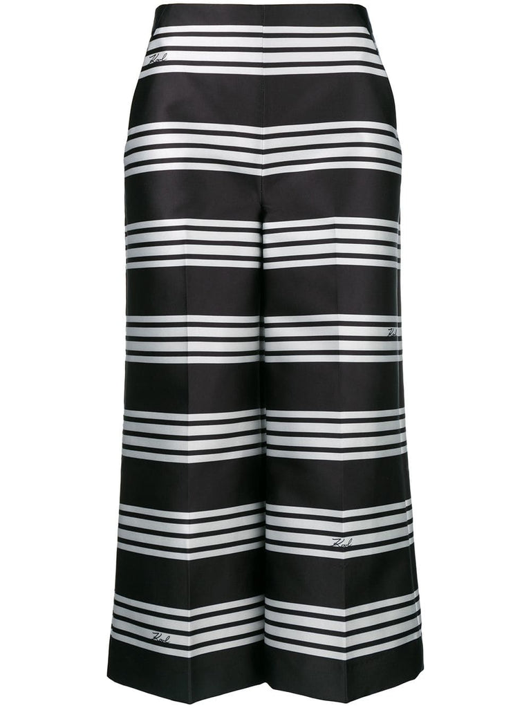 striped high waisted culottes