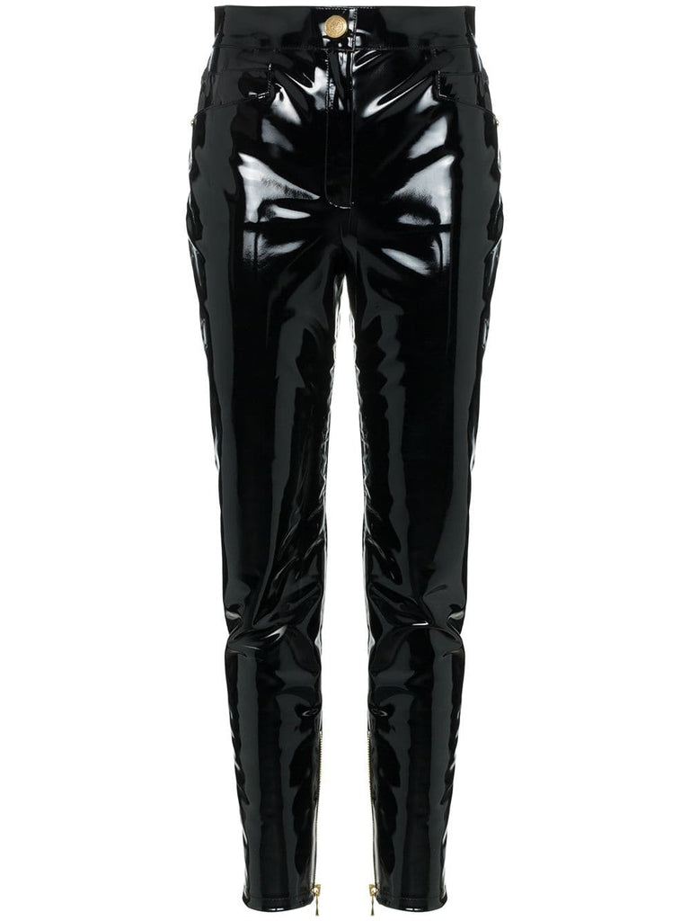 skinny vinyl trousers