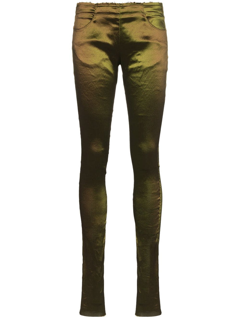 Hi-sheen satin skinny trousers