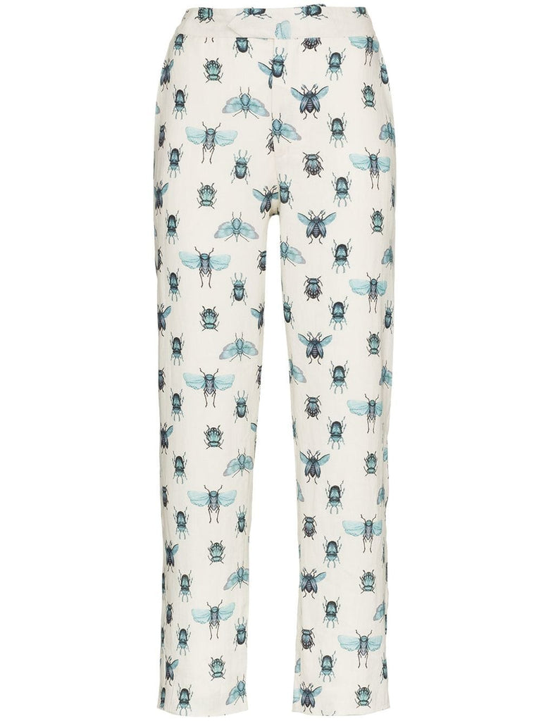 Momposina slim insect print trousers