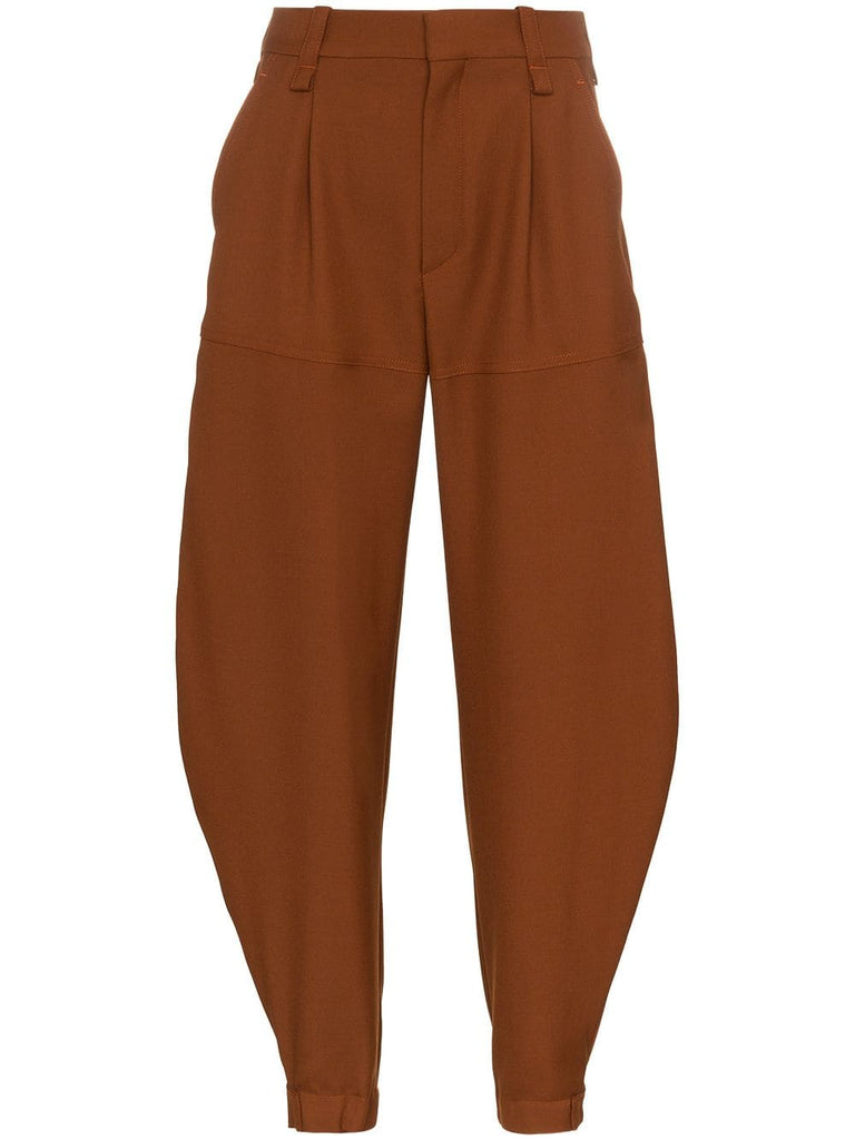 tapered wool trousers