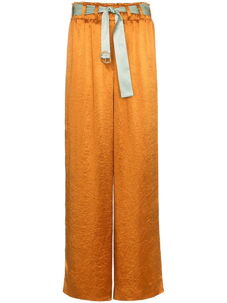 flora satin wide leg trousers