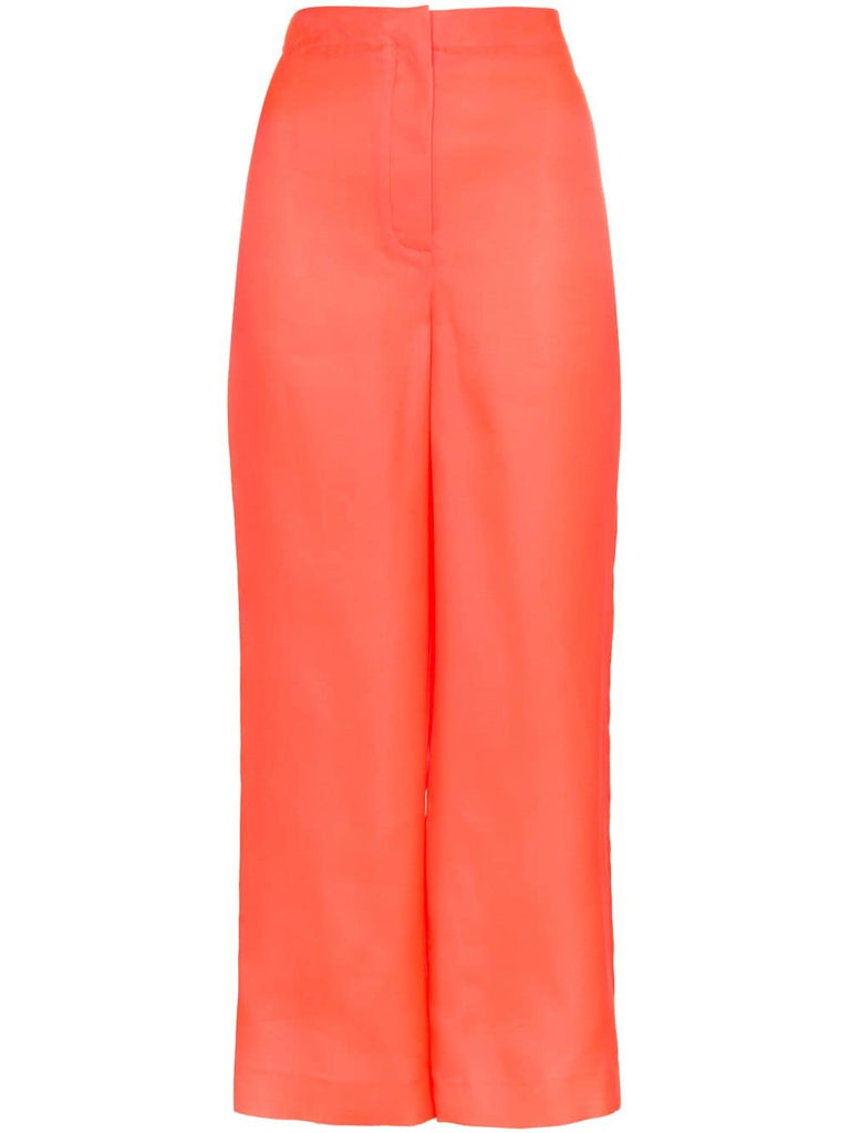 petra high-waisted silk trousers